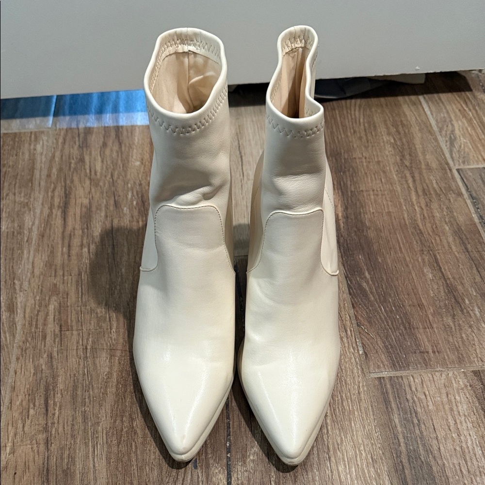MIA Cream Heeled Boots - Picture 3 of 7